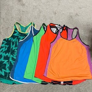 Nike Bundle Colorful Athletic Tank Tops - Neon Orange, Red, Green, Blue, Teal